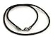 Thick 3mm Black Leather Gunmetal Cord Necklace - 22 inches
