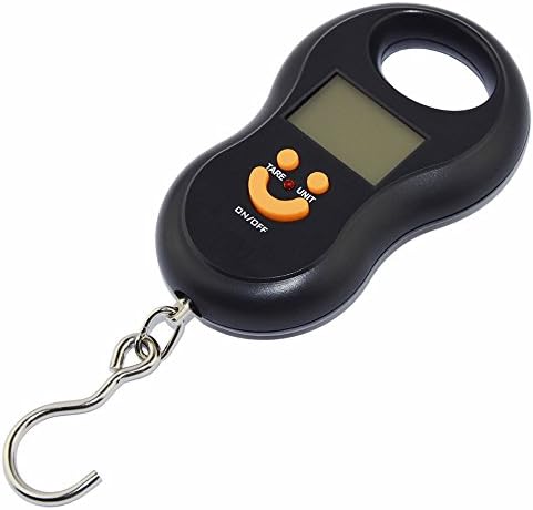 Efang LCD Display Portable Mini Electronic Balance Digital Weighing Scale Hanging Hook Scale Luggage Scale 110Lbs/50Kg Black
