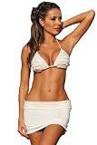 UjENA Peek a Boo Ruffled Thong Skirted Bikini