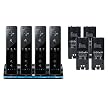 Wii Quadruple Charge Station With 4 Rechargeable Batteries - Black