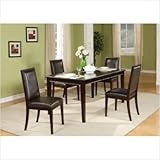 5 Piece Rectangular Dining Table Set with Leaf in Dark Cherry