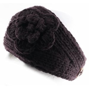 Buy 100% Handmade Knit Flower Headband best for Ponytail Styling, Brown by NYGIftStop Headband