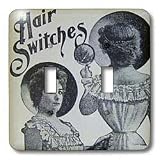 Florene Vintage - Antique Wig Ad - Light Switch Covers - double toggle switch