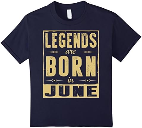Kids Legends Are Born In June T-Shirt 6 Navy
