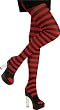 Adult Red/Black Striped Tights