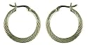 Silver Ladies 23mm Diamond Cut Fancy Hoop Earrings