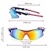 RIVBOS 802 Polarized Sports Sunglasses with 5 Set Interchangeable Lenses for Cycling