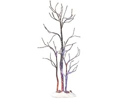 Lemax Chistmas Village Lighted Glazed Hickory Tree, Crystal Blue Accent #54382