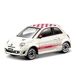 2008 Fiat 500 Abarth [Bburago 30010C], White / Red, 1:43 Die Castdi Bburago
