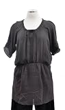 Rebecca Taylor Grey Silk Later Gator 2 Pocket Tunic Dress