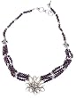 Women Necklaces Pendant Silver Garnet Jewlery 18 inches