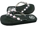 Baseball beaded charms 3 dimensional themed heavy duty flip flop sandals women's Sizes