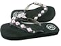 Baseball beaded charms 3 dimensional themed heavy duty flip flop sandals women's Sizes , 7