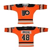 Boys NHL Philadelphia Flyers Briere #48 Hockey Jersey / Sweater with Embroidered Logo & Numbers - Orange & Black (Size: S/M )