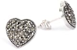 Judith Jack L'Amour Heart Stud Earrings