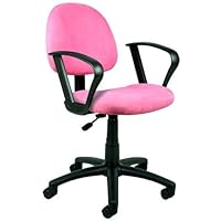 Super Soft Pink Microfiber Office Desk Chair With Loop Arms