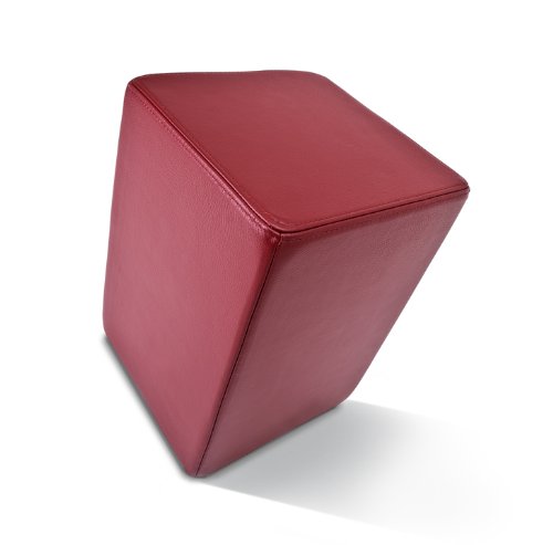 POMP-Hocker in bordeauxrot - Leder