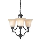 Royce Lighting RMC70ES/3-23 Prescott Three-Light Mini Chandelier Oil Rubbed Bronze with White Alabaster Globes