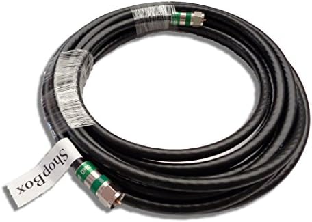ShopBox Black Quad Shield RG-6 Coax Cable for (CATV, Satellite TV, or Broadband Internet) (30 Foot)