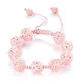 Minerva Collection Disco Ball Bead Shamballa Fashion Bracelet Pink