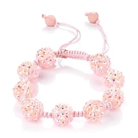 Minerva Collection Disco Ball Bead Shamballa Fashion Bracelet Pink