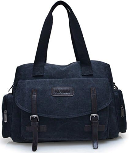 Xiebag Men's Cross Body Retro Messenger Canvas Shoulder School Travel DSLR Bag Black