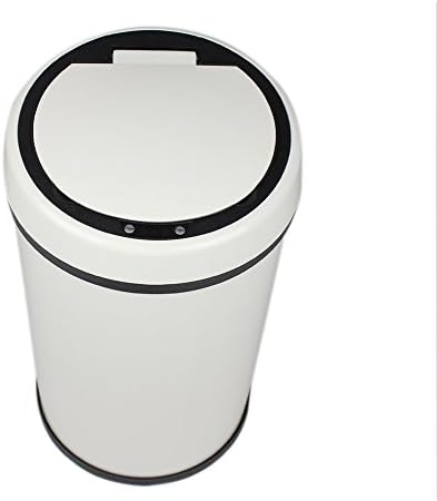 GreenMall Touchless Trash Can Dustbin Touch Less Free Waste Container with IR Infrared Sensor 20cm 8 inches Automatic Stainless-Steel Garbage Rubbish Bin for Home Office Indoor Outdoor Living Rome Bedroom Kitchen Room Dining Table School Classroom Hospital (13Liter/3.43Gallon) YP-HM001
