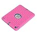 Ipad Mini Case, H&T(TM) Unique Silicone Design Soft Ipad Mini 3 In1 Hybrid Shockproof Protective Bling Diamonds Cover Case for Apple Ipad Mini 3/ 2/ 1 (Rosered+Green)