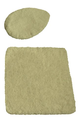 Kinzler J-10053/424 Mikrofaser Bademattenset 2-teilig, WC-Deckelbezug 47 x 50 cm, und Vorleger ohneAusschnitt 50 x 55 cm, kiwi