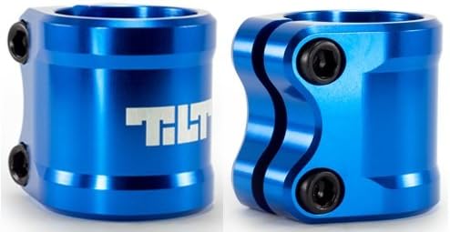 Tilt Double Clamp THE NEW ARC Style Oversized For Scooters BLUE