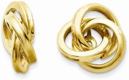 Solid 14k Yellow Gold Polished Love Knot Earring Jackets (12mm x 10mm)