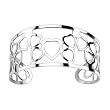Spikes Womens 316L Stainless Steel Heart Pattern Cuff Bracelet