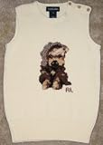 Ralph Lauren Girls Sweater Vest with Dog on Front and RL logo
