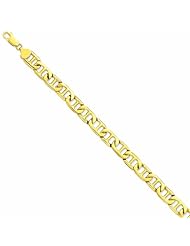 Genuine 14K Yellow Gold 8.75Mm Solid Hand-Polished Anchor Link Bracelet 7 Inches 100% Satisfaction Guaranteed.