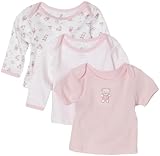 ABSORBA Baby-Girls Newborn So Cute Layette 3 Pack T-Shirts, Pink/White, 0/3