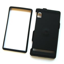 Motorola Droid A855 Verizon Rubberized Snap On Protector Hard Case Black