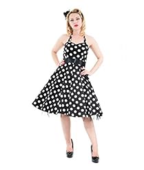 Cocktail Halter Fit-and-Flare Cotton Polka Dot Print Stretchy  Dress