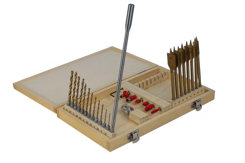 Mannesmann M54628 Holzbearbeitungssatz in Holzbox 28-teilig