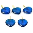 Blue Heart Glass Bead Pendants Beading 21mm Approx 5
