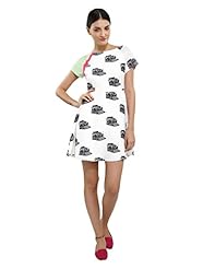 Sexy General Print Open-Back Crepe One Shoulder Skater Dress 