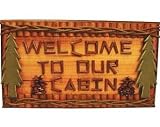 Hand-Crafted Welcome To Our Cabin Welcome Sign Plaque With Green Pine Trees And A Natural Wood Log Twig Look (Made Of Wood) 18