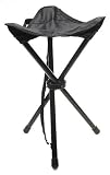ALU Dreibein-Hocker Klapphocker schwarz -80 Kg Last Kleines Staumass und schnell zusammenfaltbar