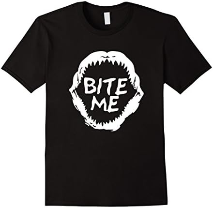 Men's Bite Me Shark Teeth Shirt XL Black