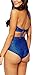 Oops Style Womens Tropical Tribal Padded Knot Front Monokini One Piece Swimsuits Oversize Blue…
