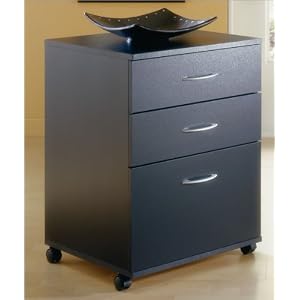 3-Drawer Mobile File Cabinet - Black