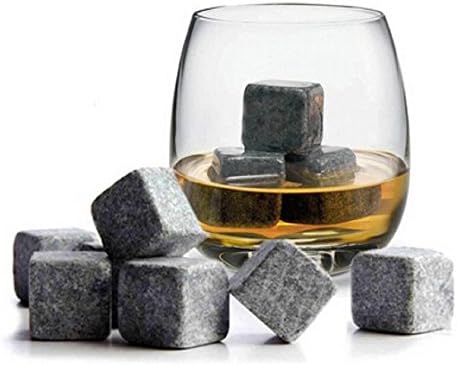 Woreach 9 PCS Whiskey Rocks Ice Cubes Drinks Cooler Whiskey Stone Chilling Scotch With Bag