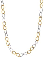 14 Karat Tri-Color Gold Beaded Necklace (17 inch)