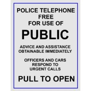 2015 EXTRA LARGE POLICE TELEPHONE PUBLIC BOX METAL ADVERTISING WALL SIGN RETRO ART