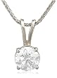 Platinum Round Diamond Solitaire Pendant (3/4 ct, G-H Color, VS2 Clarity)