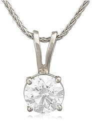 Platinum Round Diamond Solitaire Pendant (3/4 ct, G-H Color, VS2 Clarity)